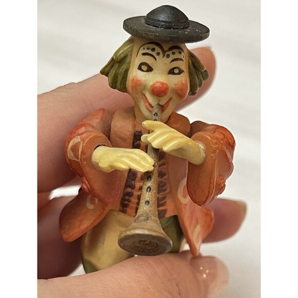 VTG ANRI Toriart Clown Figurines Italy Hand Painted Lot of 4 w/ Instruments EUC - Picture 7 of 12